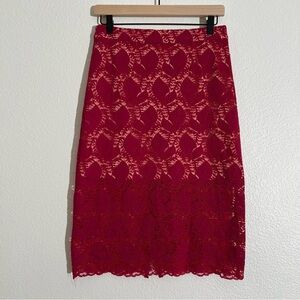 The Room Fuschia Pink Floral Lace Pencil Skirt Size M